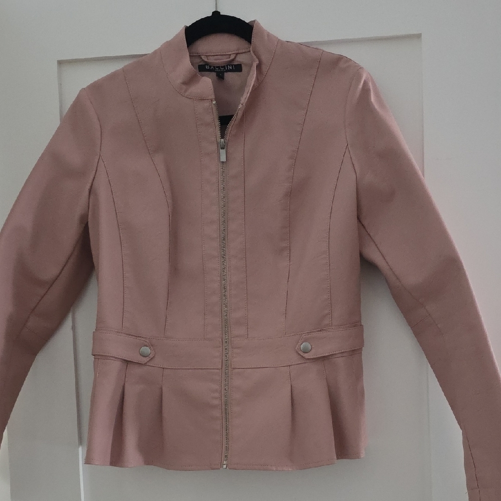 Baccini Women's Pink Zip-Up Blazer